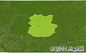 Physical 3D Map of Köthen, darken