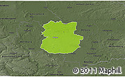 Physical 3D Map of Köthen, darken, semi-desaturated