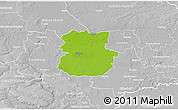Physical 3D Map of Köthen, lighten, desaturated