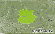 Physical 3D Map of Köthen, semi-desaturated