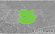 Political 3D Map of Köthen, desaturated