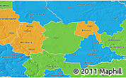 Political 3D Map of Köthen