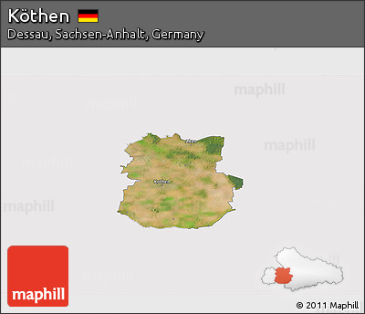 Satellite 3D Map of Köthen, cropped outside