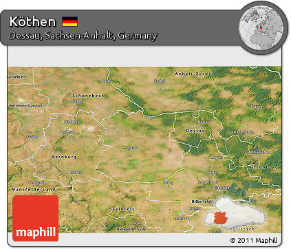 Satellite 3D Map of Köthen