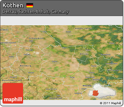 Satellite 3D Map of Köthen