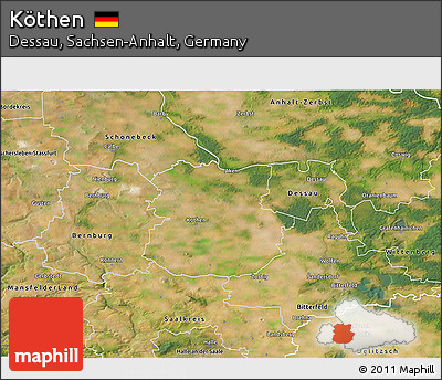 Satellite 3D Map of Köthen