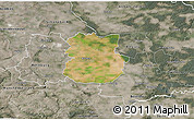 Satellite 3D Map of Köthen, semi-desaturated