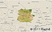 Satellite 3D Map of Köthen, shaded relief outside