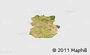Satellite 3D Map of Köthen, single color outside