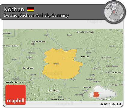 Savanna Style 3D Map of Köthen