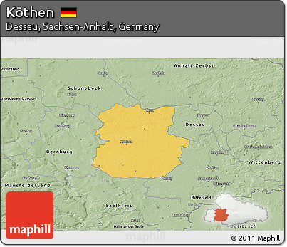 Savanna Style 3D Map of Köthen