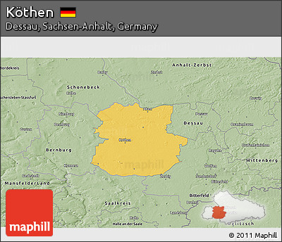 Savanna Style 3D Map of Köthen
