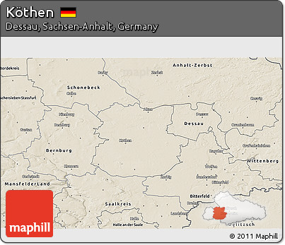 Shaded Relief 3D Map of Köthen