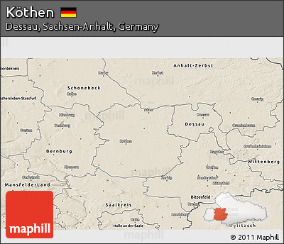 Shaded Relief 3D Map of Köthen