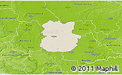 Shaded Relief 3D Map of Köthen, physical outside