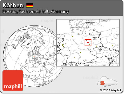 Blank Location Map of Köthen