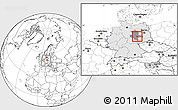 Blank Location Map of Köthen, highlighted country, highlighted grandparent region, within the entire country