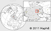 Blank Location Map of Köthen, highlighted country, highlighted parent region