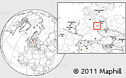 Blank Location Map of Köthen, highlighted parent region, within the entire country
