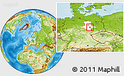 Physical Location Map of Köthen, highlighted grandparent region