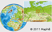 Physical Location Map of Köthen