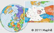 Political Location Map of Köthen, highlighted country, highlighted parent region
