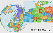 Political Location Map of Köthen, highlighted parent region, within the entire country