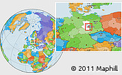 Political Location Map of Köthen, highlighted parent region, highlighted grandparent region