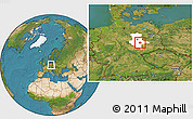Satellite Location Map of Köthen, highlighted grandparent region