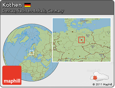Savanna Style Location Map of Köthen