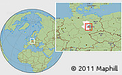 Savanna Style Location Map of Köthen, highlighted parent region, highlighted grandparent region