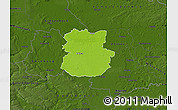 Physical Map of Köthen, darken