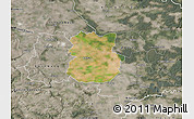 Satellite Map of Köthen, semi-desaturated