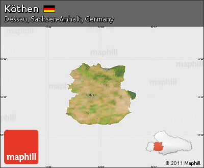 Satellite Map of Köthen, single color outside