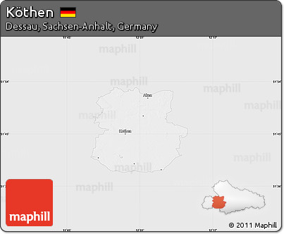 Silver Style Map of Köthen, single color outside