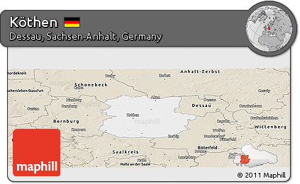 Classic Style Panoramic Map of Köthen