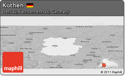 Gray Panoramic Map of Köthen