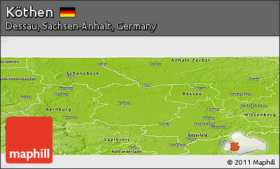 Physical Panoramic Map of Köthen