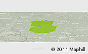 Physical Panoramic Map of Köthen, lighten, semi-desaturated