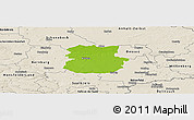 Physical Panoramic Map of Köthen, shaded relief outside