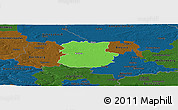 Political Panoramic Map of Köthen, darken