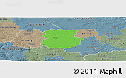 Political Panoramic Map of Köthen, semi-desaturated