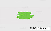 Political Panoramic Map of Köthen, single color outside