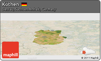 Satellite Panoramic Map of Köthen, lighten