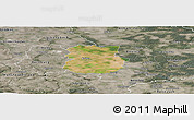 Satellite Panoramic Map of Köthen, semi-desaturated