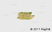 Satellite Panoramic Map of Köthen, single color outside