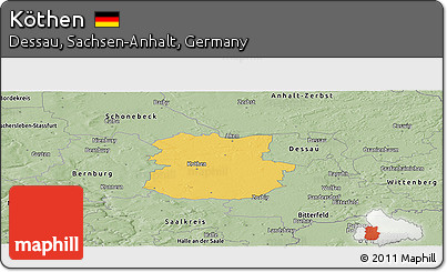 Savanna Style Panoramic Map of Köthen