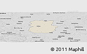 Shaded Relief Panoramic Map of Köthen, desaturated