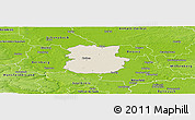 Shaded Relief Panoramic Map of Köthen, physical outside