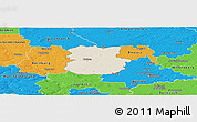 Shaded Relief Panoramic Map of Köthen, political outside